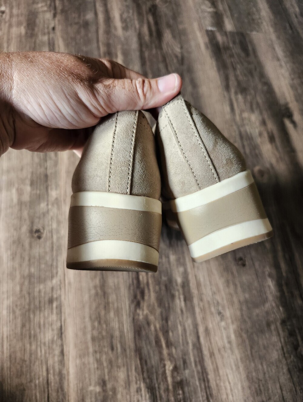 Mad Love Beige Platform Slip-On Shoes with Decorative Chain - Picture 7 of 8